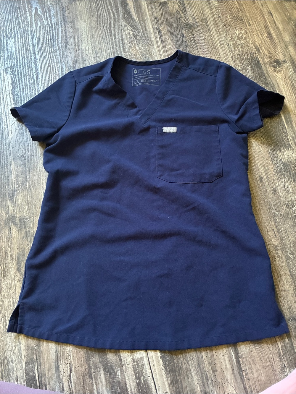 Figs Deep Navy Technical V-Neck Scrub Top